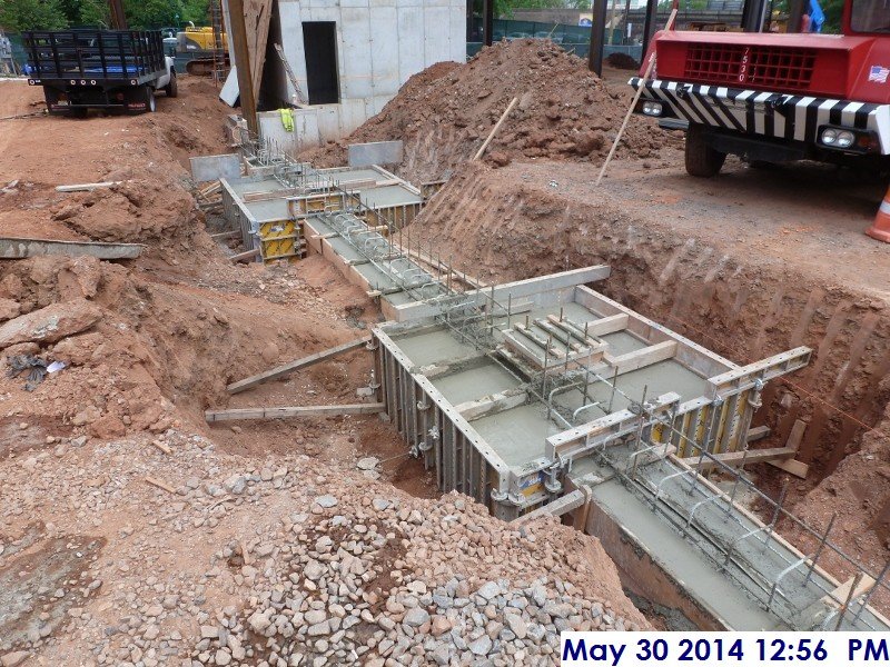 Poured concrete at Foundation walls and footings at column line 6.5 (G-C.7) Facing East (800x600)
